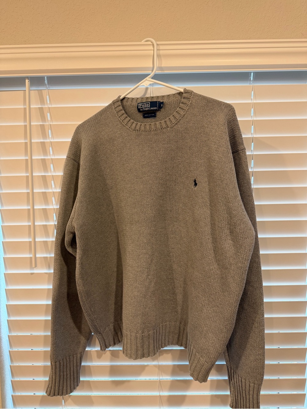 Ralph Lauren Men's Crewneck Sweater — Taupe/Brown